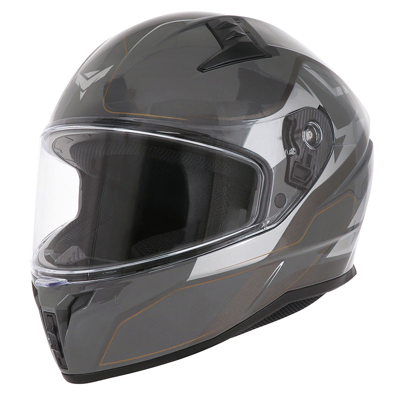 Casque intégral ADX AI400 EVO Gris Brillant — vue trois-quarts avant, côté droit