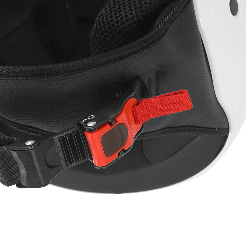 Casque jet ADX AJ050 Blanc Brillant — boucle micrométrique
