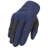 Gants moto mi-saison Street EVO Noir/Bleu — dos de la main de trois-quarts
