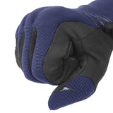 Gants moto mi-saison Street EVO Noir/Bleu — poing fermé, vu de côté
