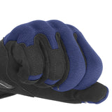 Gants moto mi-saison Street EVO Noir/Bleu — poing fermé, dos de la main