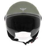 Casque jet ADX AJ020 Vert Olive Mat — vue de face