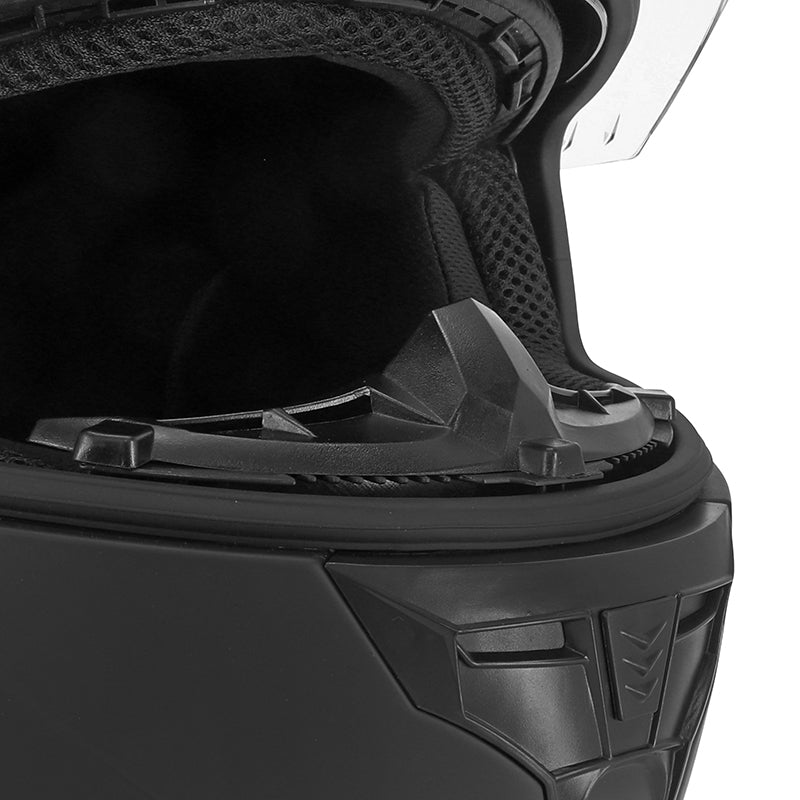 Casque intégral ADX AI450 Noir Mat — cache-nez, à l’intérieur de la mentonnière
