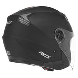 Casque jet ADX AJ150 Noir Mat — vue trois-quarts arrière, côté droit