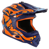 Casque cross enfant ADX ACK Violet/Orange/Bleu Brillant — vue trois-quarts avant