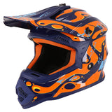 Casque cross enfant ADX ACK Violet/Orange/Bleu Brillant — vue trois-quarts avant, côté droit