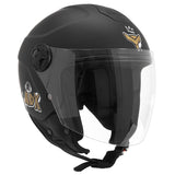 Casque jet enfant ADX AJK Noir Mat — vue trois-quarts avant