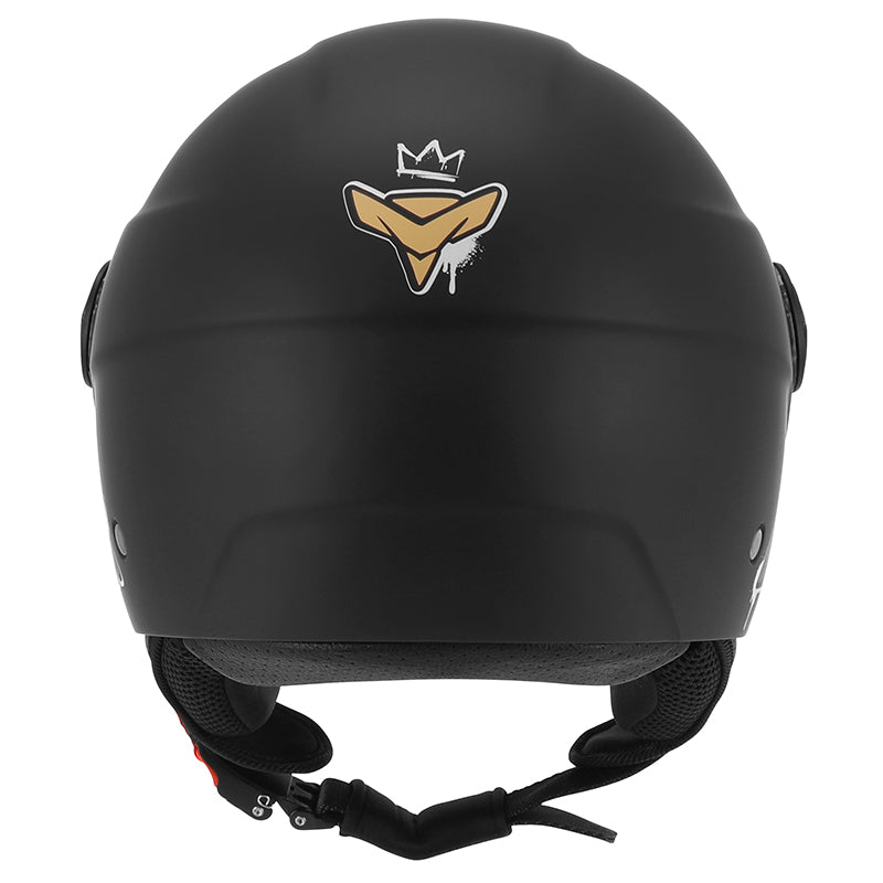 Casque jet enfant ADX AJK Noir Mat — vue arrière