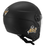 Casque jet enfant ADX AJK Noir Mat — vue trois-quarts arrière, côté droit