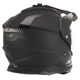Casque cross/trail ADX AC900 Noir/Argent Mat — vue trois-quarts arrière, côté droit