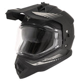 Casque cross/trail ADX AC900 Noir/Argent Mat — vue trois-quarts avant, côté droit
