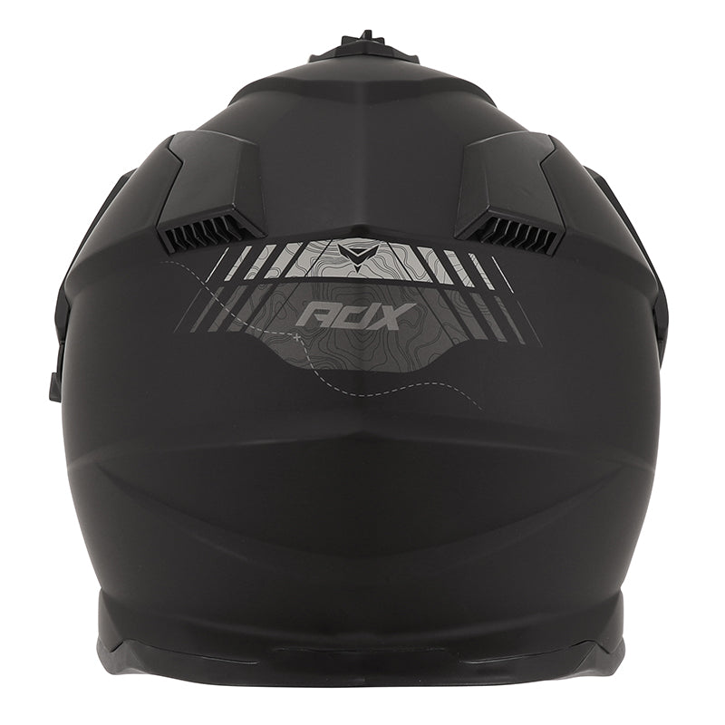 Casque cross/trail ADX AC900 Noir/Argent Mat — vue arrière