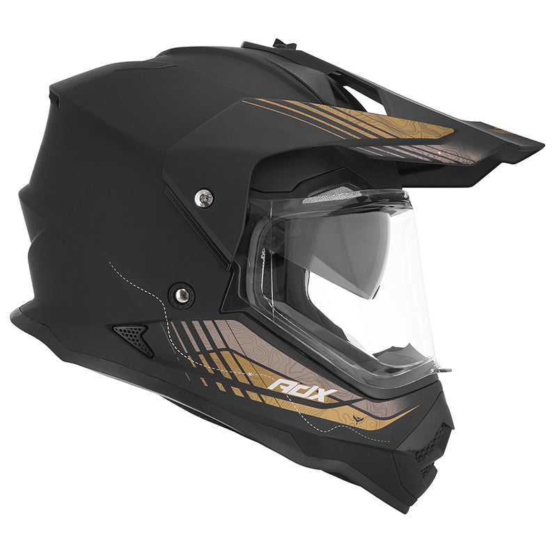 Casque cross/trail ADX AC900 Noir/Or Mat — profil côté droit