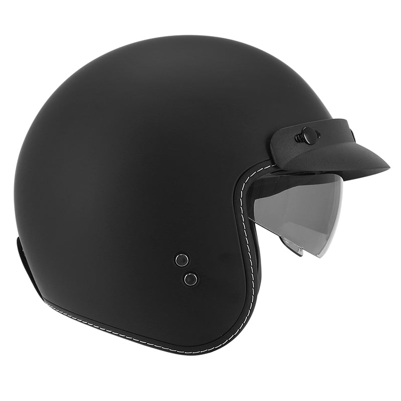 Casque jet ADX AJ400 Noir Mat — profil avec casquette