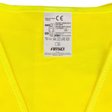 Gilet jaune haute visibilité — étiquette intérieure, marquage CE et normes