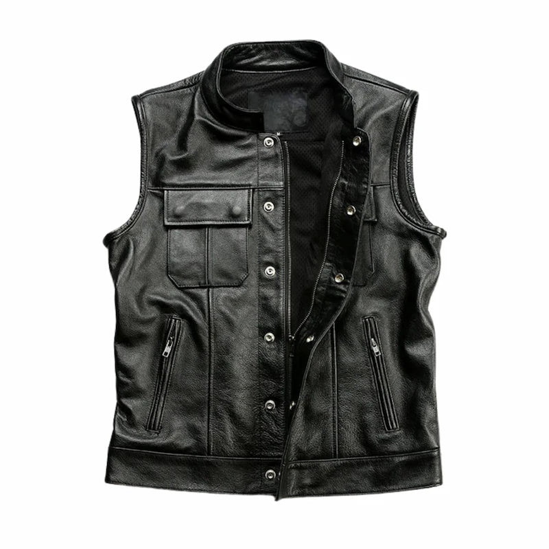 Gilet cuir biker Harley Davidson - SOA - LE PRATIQUE DU MOTARD