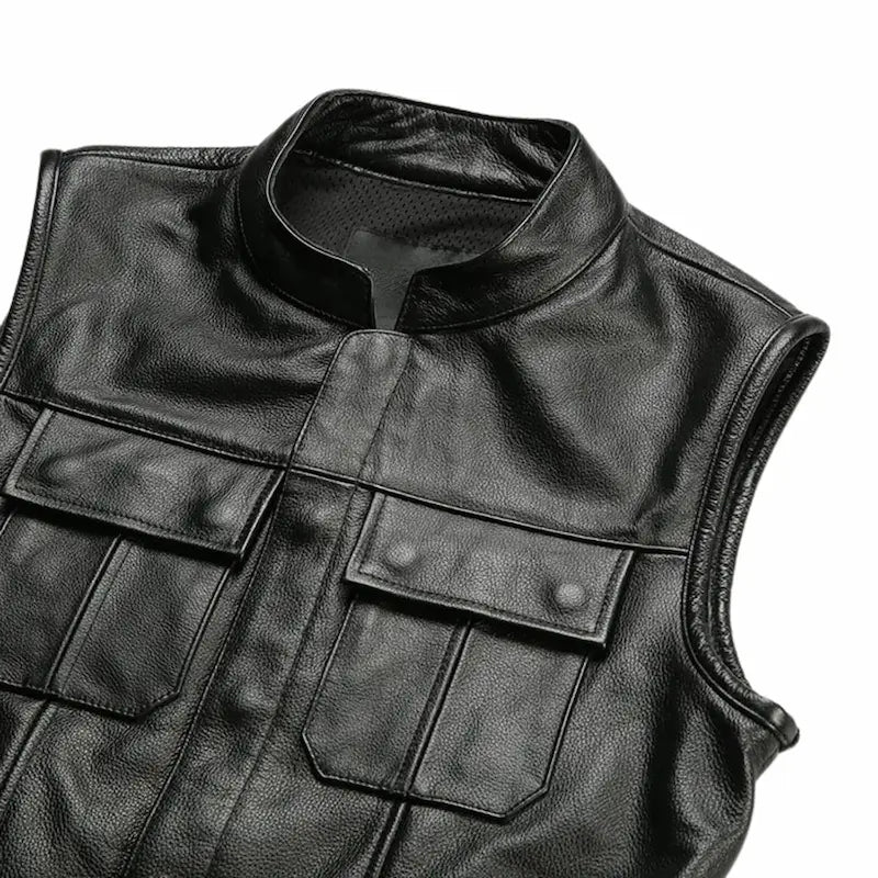 Gilet cuir biker Harley Davidson - SOA - LE PRATIQUE DU MOTARD