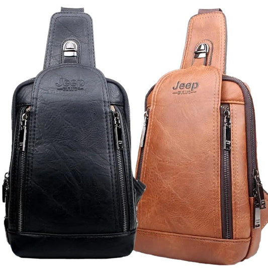 Sacoche en cuir bandouliere homme - JEEP - LE PRATIQUE DU MOTARD