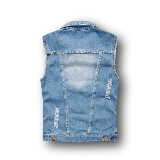 Veste en jean sans manche homme – Classic Light West™ - LE PRATIQUE DU MOTARD