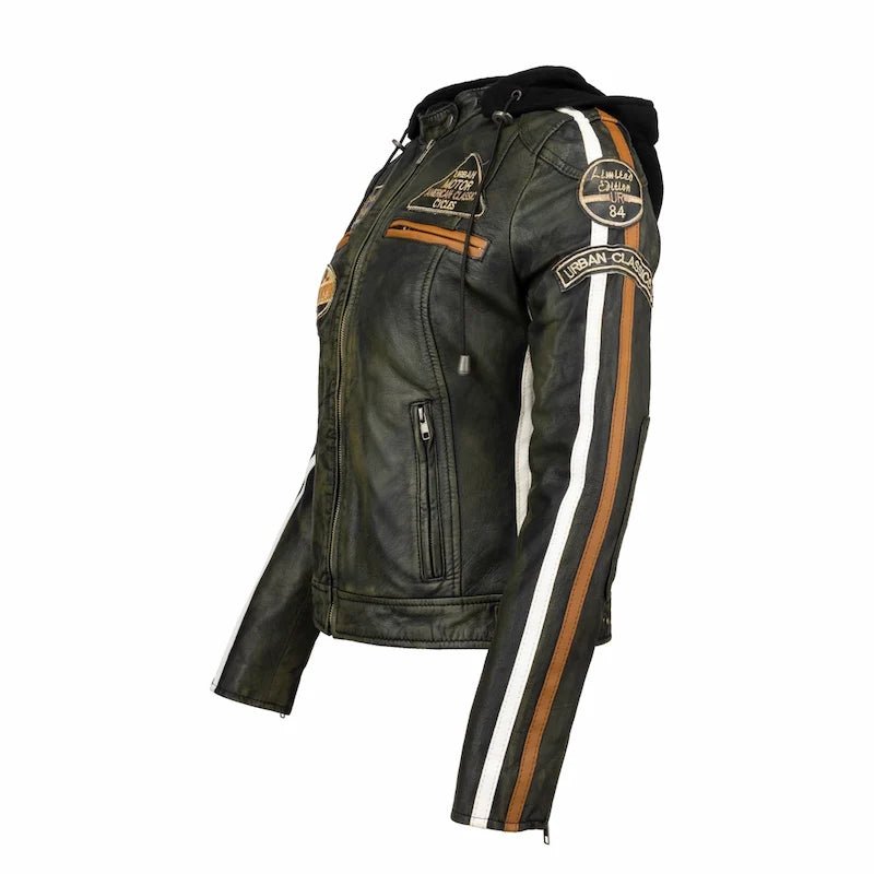Blouson cuir moto rétro chic pour femme | LEGENDARY 58™ - LE PRATIQUE DU MOTARD