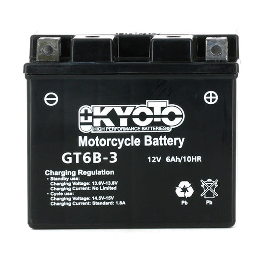 Batterie Moto Kyoto YT6B-3 — AGM 12V Sans Entretien