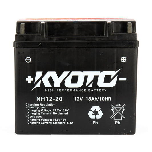 Batterie moto Kyoto NH12-20 AGM 12V sans entretien avec pack acide inclus