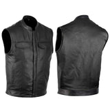 Veste / Gilet  moto cuir sans manche | SOA | DESTOCKAGE