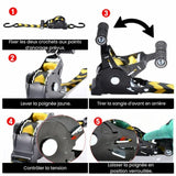 Sangle Automatique Rétractable a cliquet | 3.30m - 680kg - LE PRATIQUE DU MOTARD
