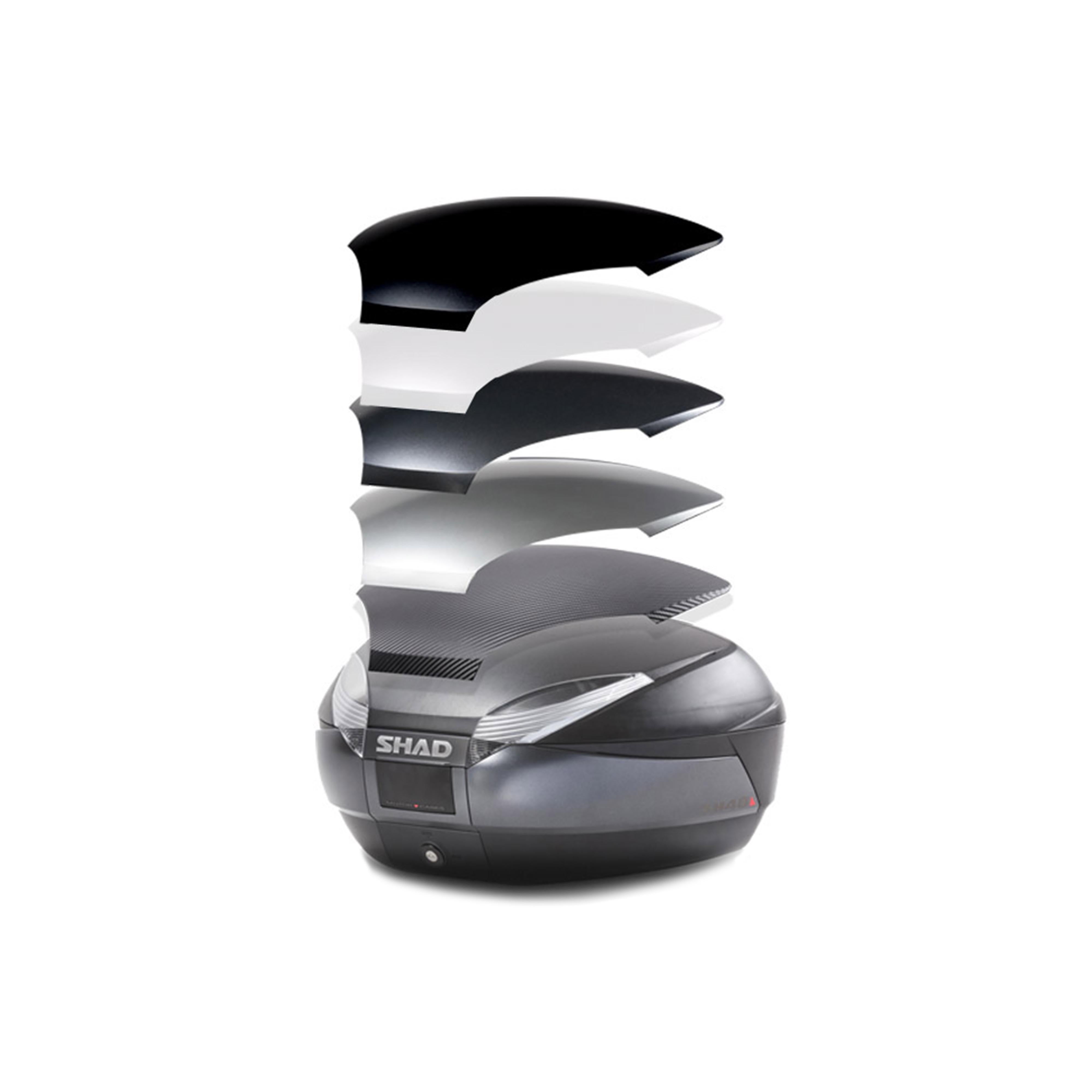Top Case SHAD SH48 Gris Foncé — Top Case Moto 48L Premium - LE PRATIQUE DU MOTARD