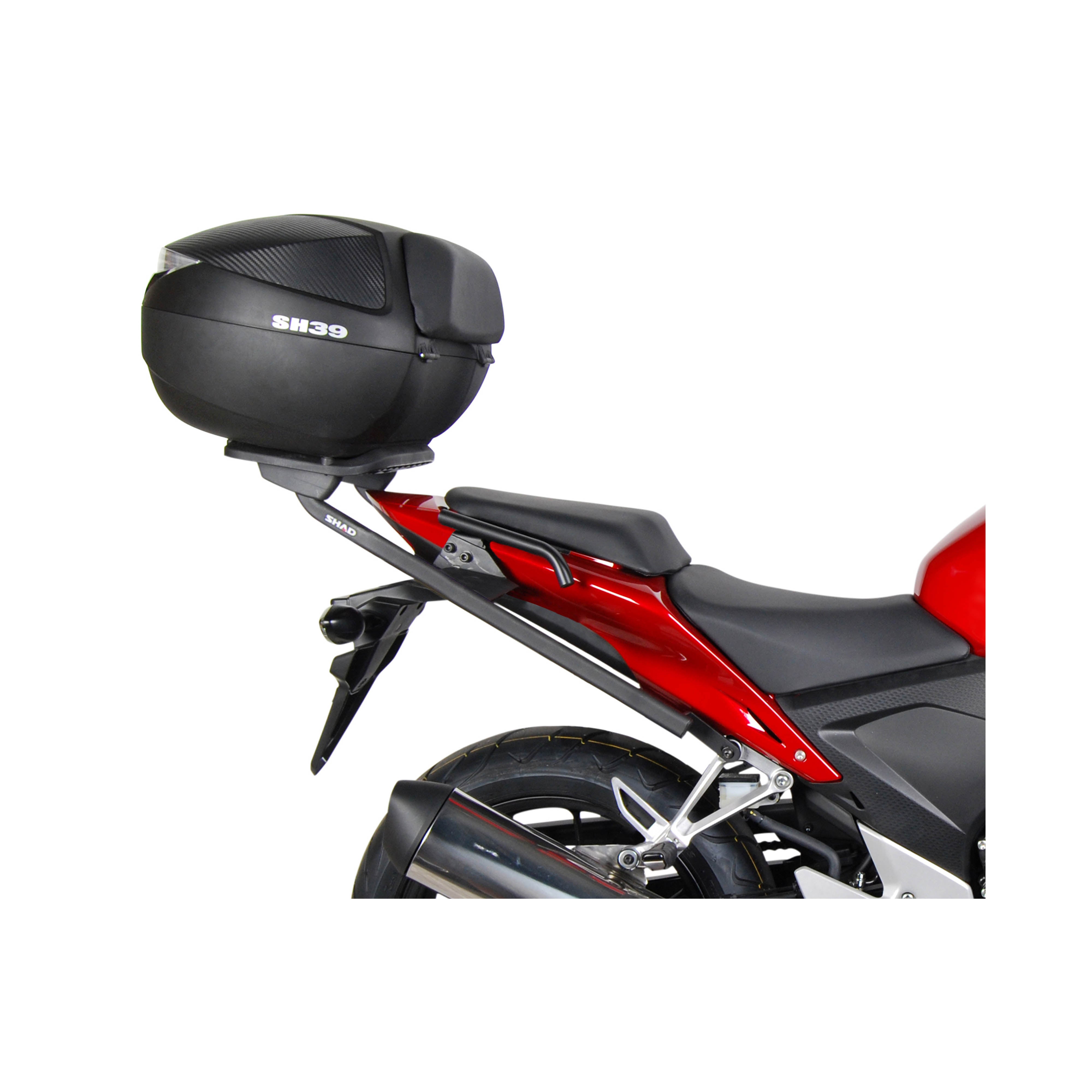 Top Case SHAD SH39 Carbon — Top Case Moto 39L Look Carbone - LE PRATIQUE DU MOTARD