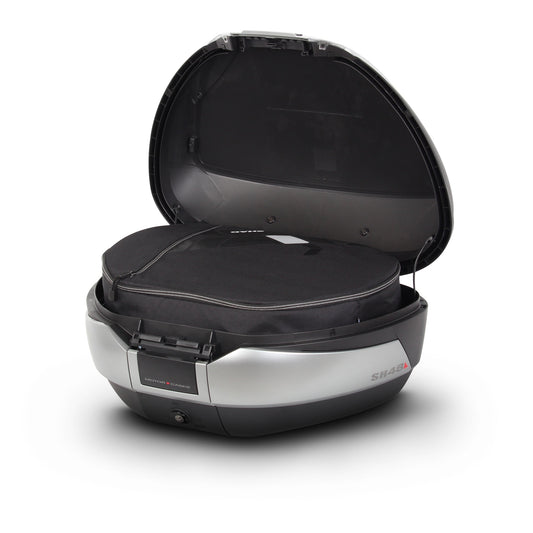 Top Case SHAD SH48 Titanium Carbon + Dosseret — Top Case Moto 48L Premium - LE PRATIQUE DU MOTARD