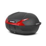Top Case SHAD SH47 Réflecteur Rouge — Top Case Moto 47L Sécurité - LE PRATIQUE DU MOTARD