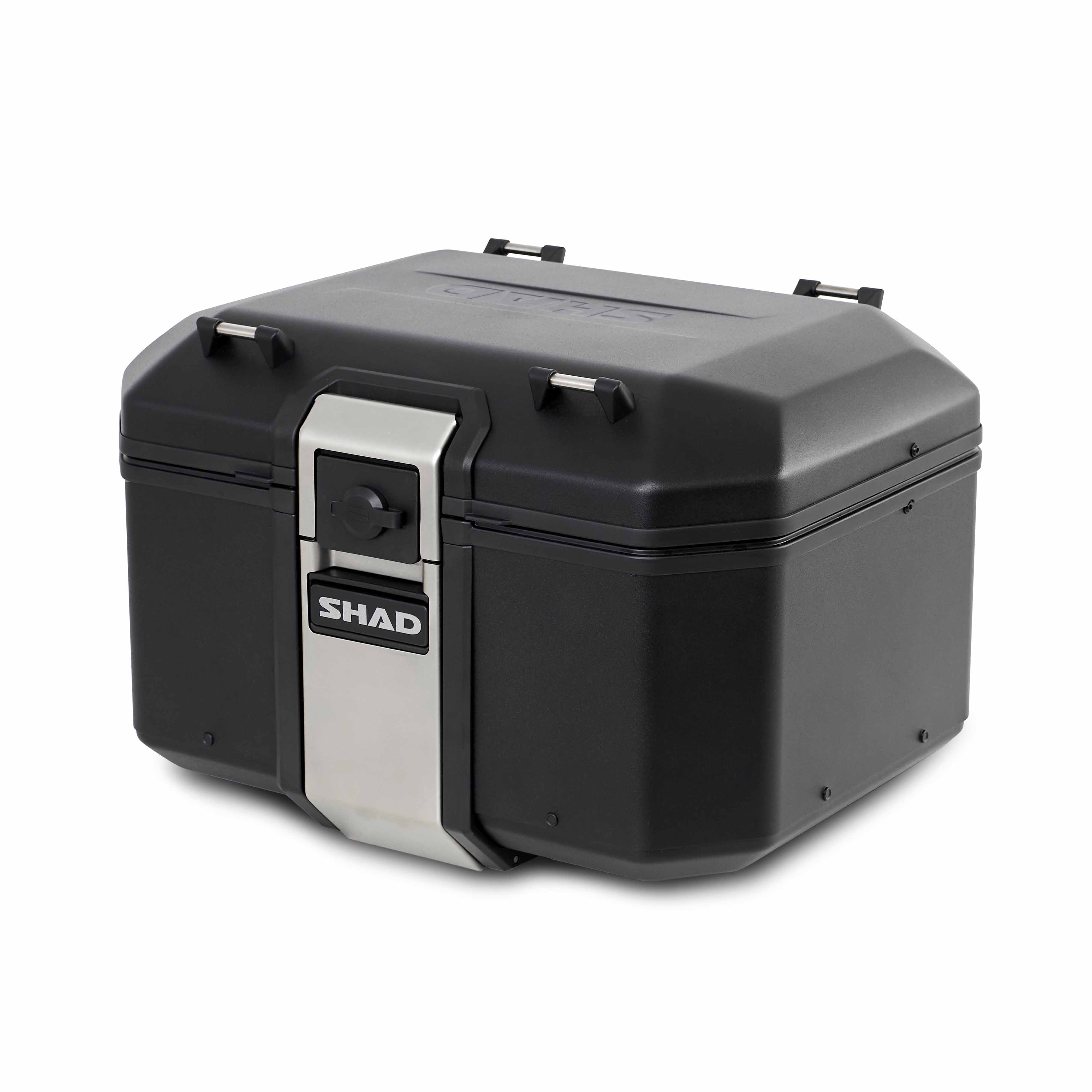 Top Case SHAD TR48 Terra Black Edition — Top Case Adventure Alu 48L Noir Mat - LE PRATIQUE DU MOTARD
