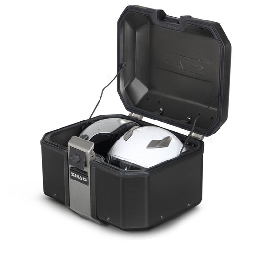 Top Case SHAD TR48 Terra Black Edition — Top Case Adventure Alu 48L Noir Mat - LE PRATIQUE DU MOTARD