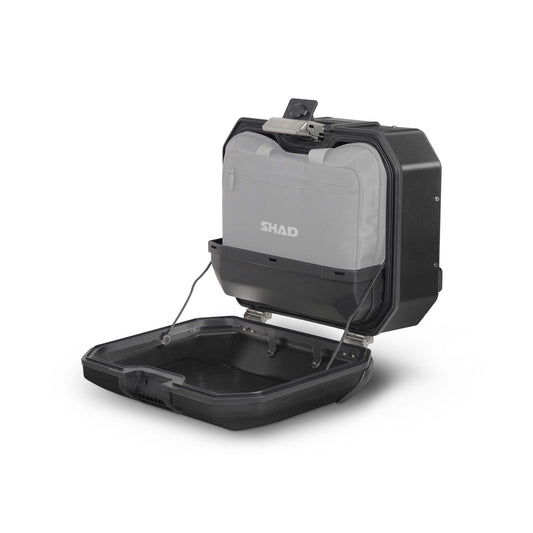 Valise Latérale Gauche SHAD TR36L Terra Black — Sacoche 36L Alu Noir Mat - LE PRATIQUE DU MOTARD