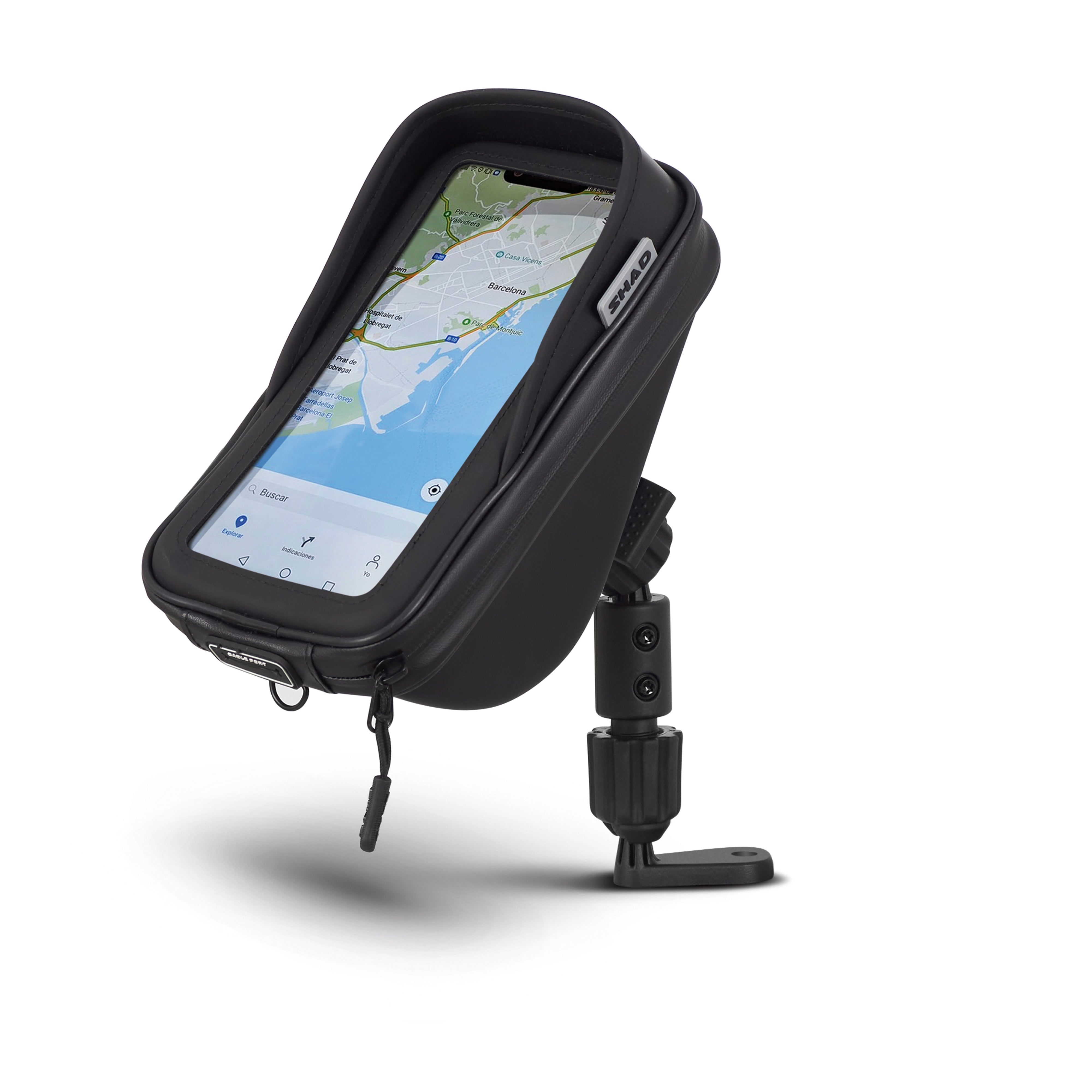SUPPORT SMARTPHONE SG76 AVEC POCHE, 180 x 90 mm - RÉTROVISEUR - SHAD | Le Pratique du Motard