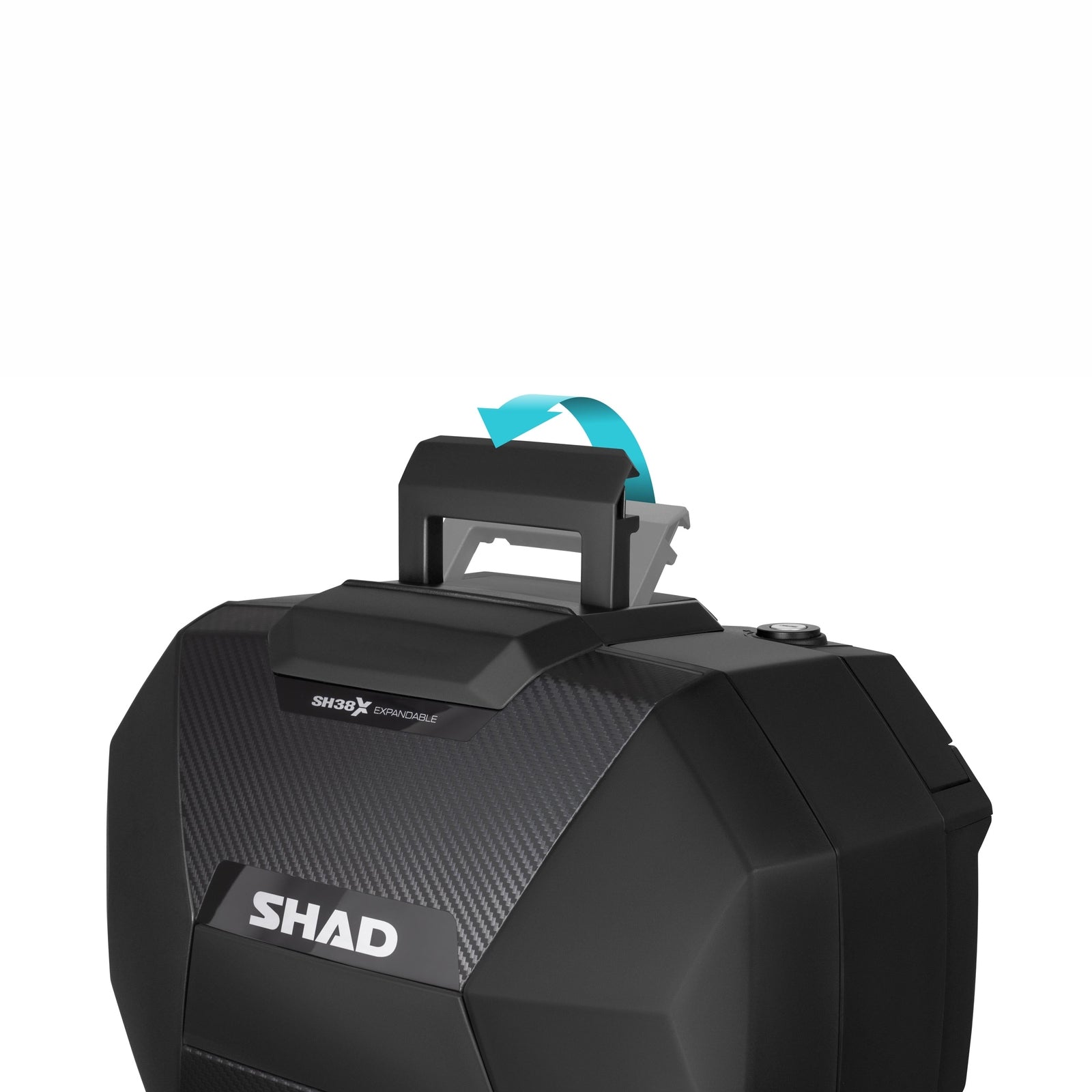 Valises Latérales SHAD SH38X Carbon — Set Extensibles 2×38L→45L Carbone - LE PRATIQUE DU MOTARD