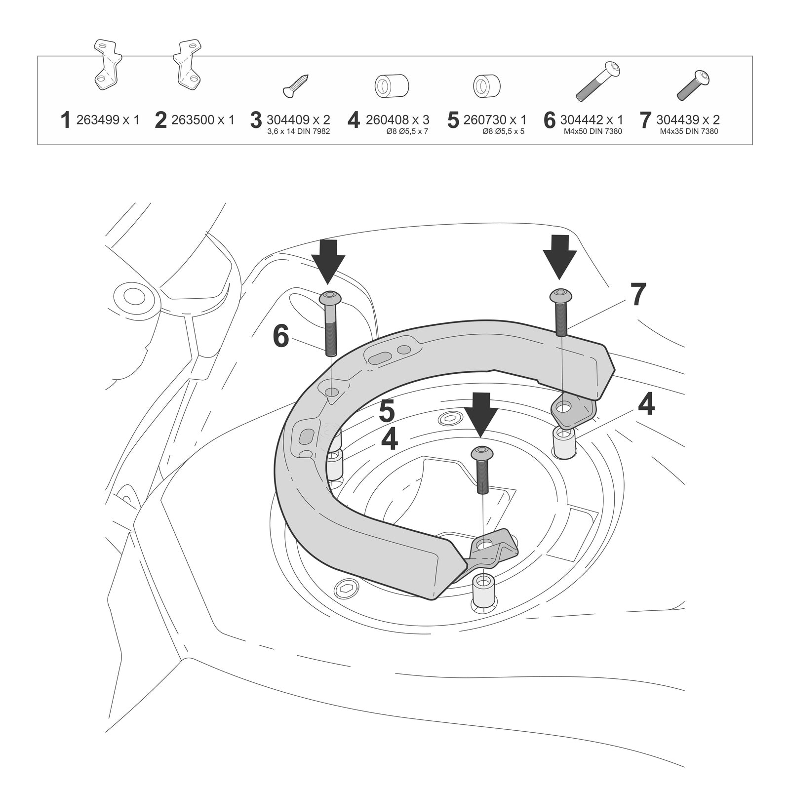 Fixation de Sacoche de Réservoir Click System Honda Msx 125 Grom - LE PRATIQUE DU MOTARD