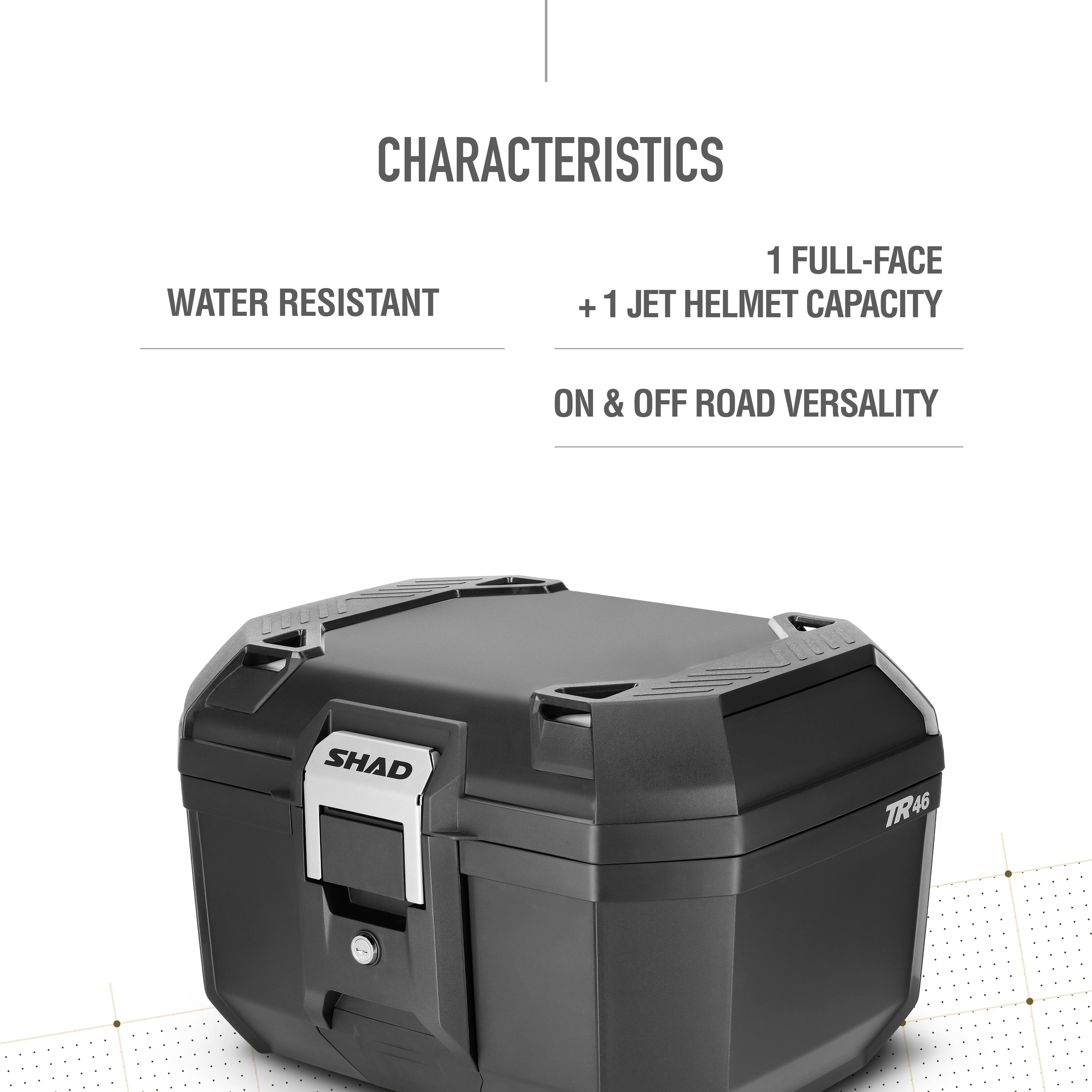 Top Case SHAD TR46 Terra — Top Case Adventure Aluminium 46L - LE PRATIQUE DU MOTARD
