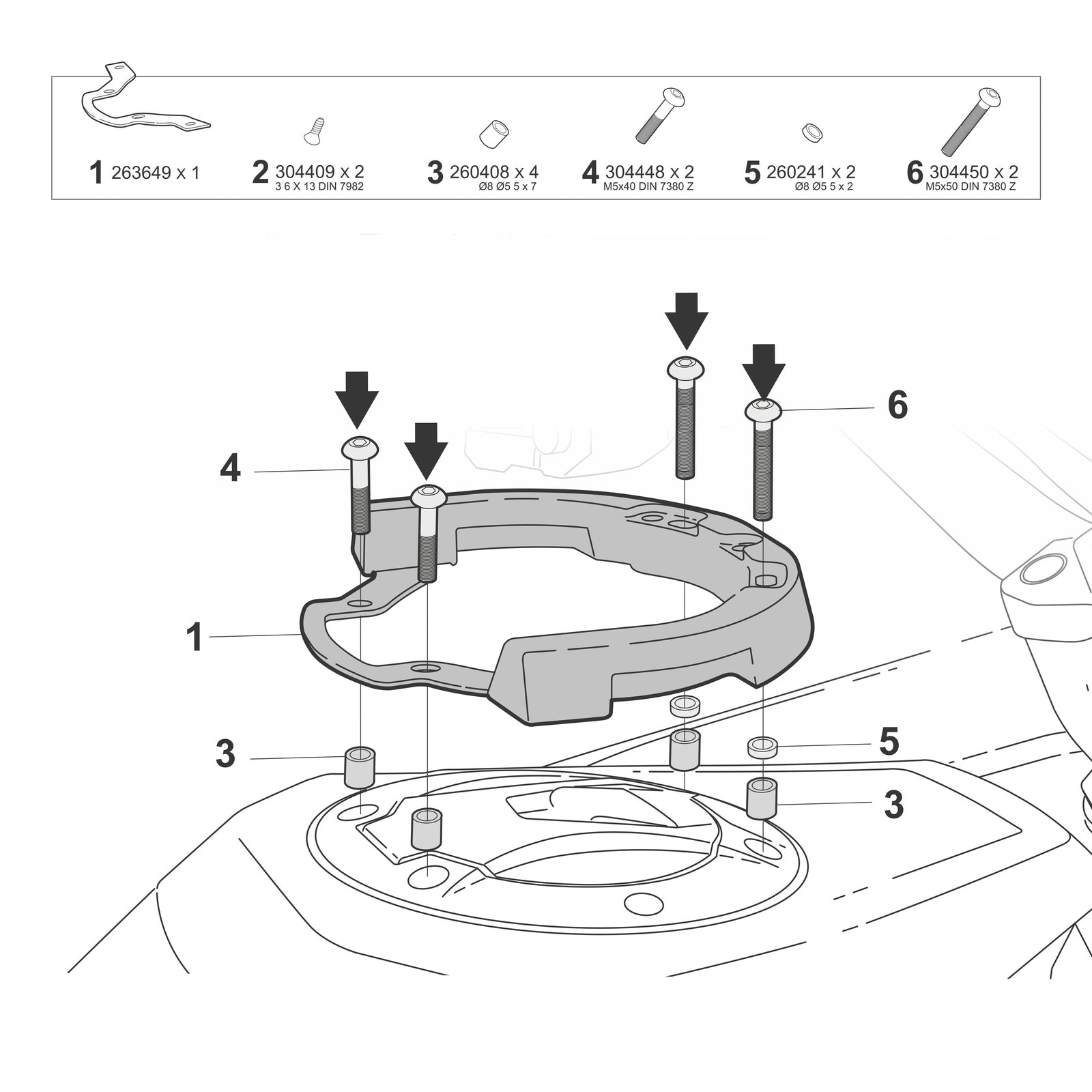 Fixation de Sacoche de Réservoir Click System Zontes F703/703RR - LE PRATIQUE DU MOTARD