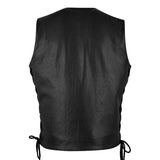 Gilet Cuir Biker — Lacets Latéraux | 100% Cuir Vachette | Urban Rebel™ - LE PRATIQUE DU MOTARD