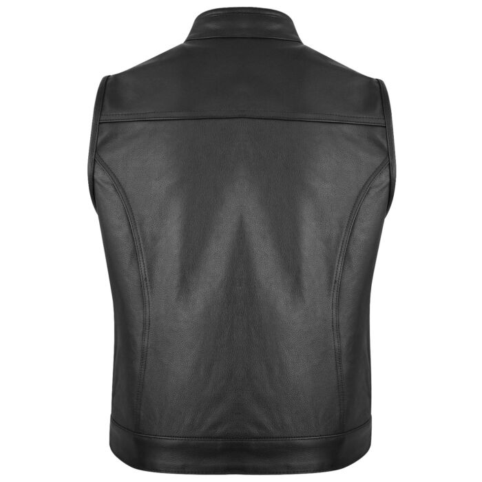 Gilet Cuir Biker — 6 Poches, Fermetures YKK | 100% Cuir Vachette | Urban Rider™ - LE PRATIQUE DU MOTARD