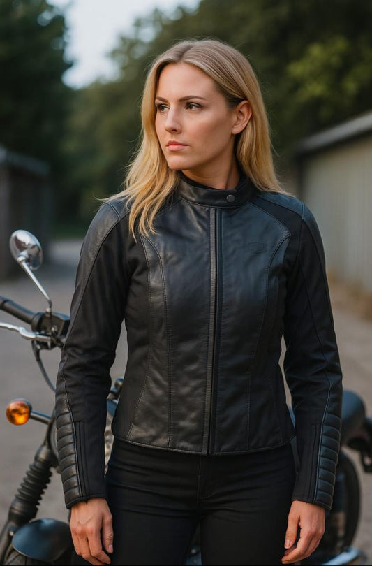 Blouson cuir Moto Femme FELINE™ -  Cuir Haut de Gamme & Protection CE