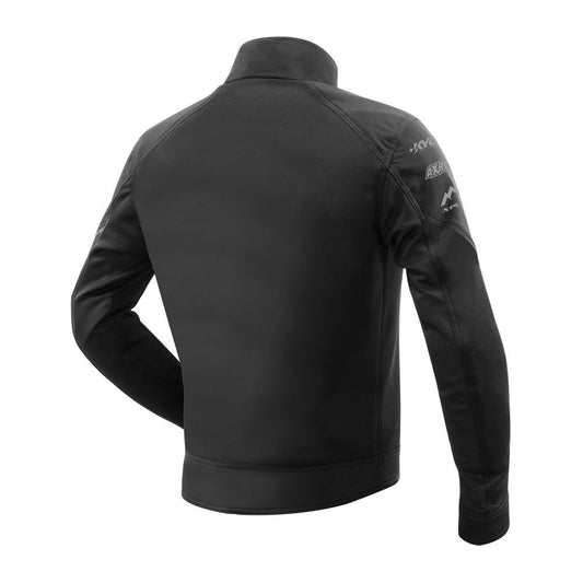 Blouson casual SPORT SQUAD noir — vue trois-quarts arrière, logos sur la manche