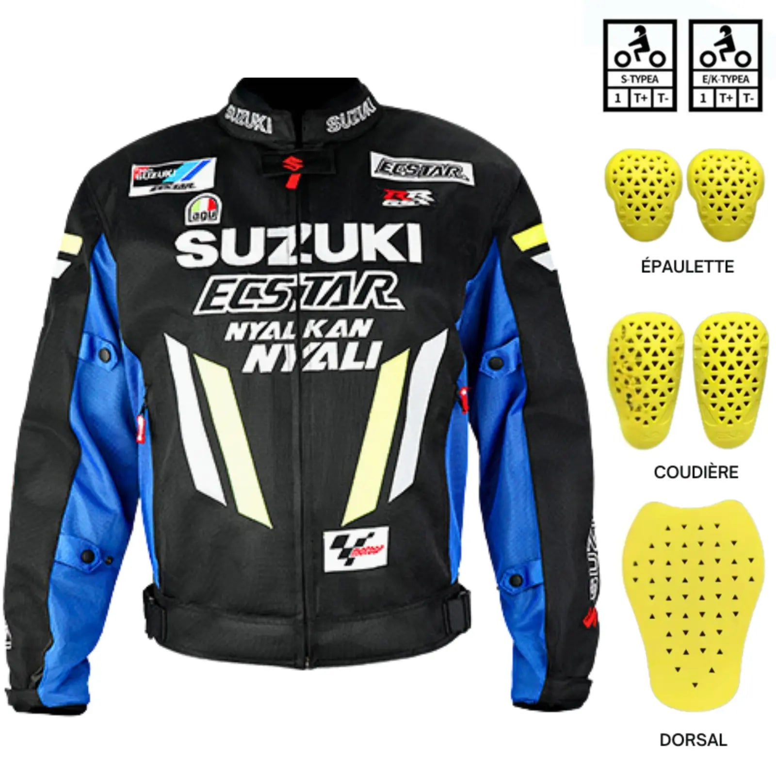 Blouson moto été | Suzuki Bleu et noir - LE PRATIQUE DU MOTARD