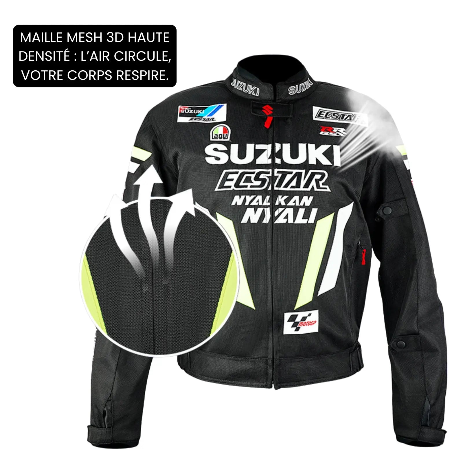 Blouson Moto Été | Suzuki Racing Team Noir - LE PRATIQUE DU MOTARD