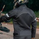 Black Summer Motorcycle Jacket | Approved + Back Protector