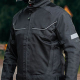 Black Summer Motorcycle Jacket | Approved + Back Protector