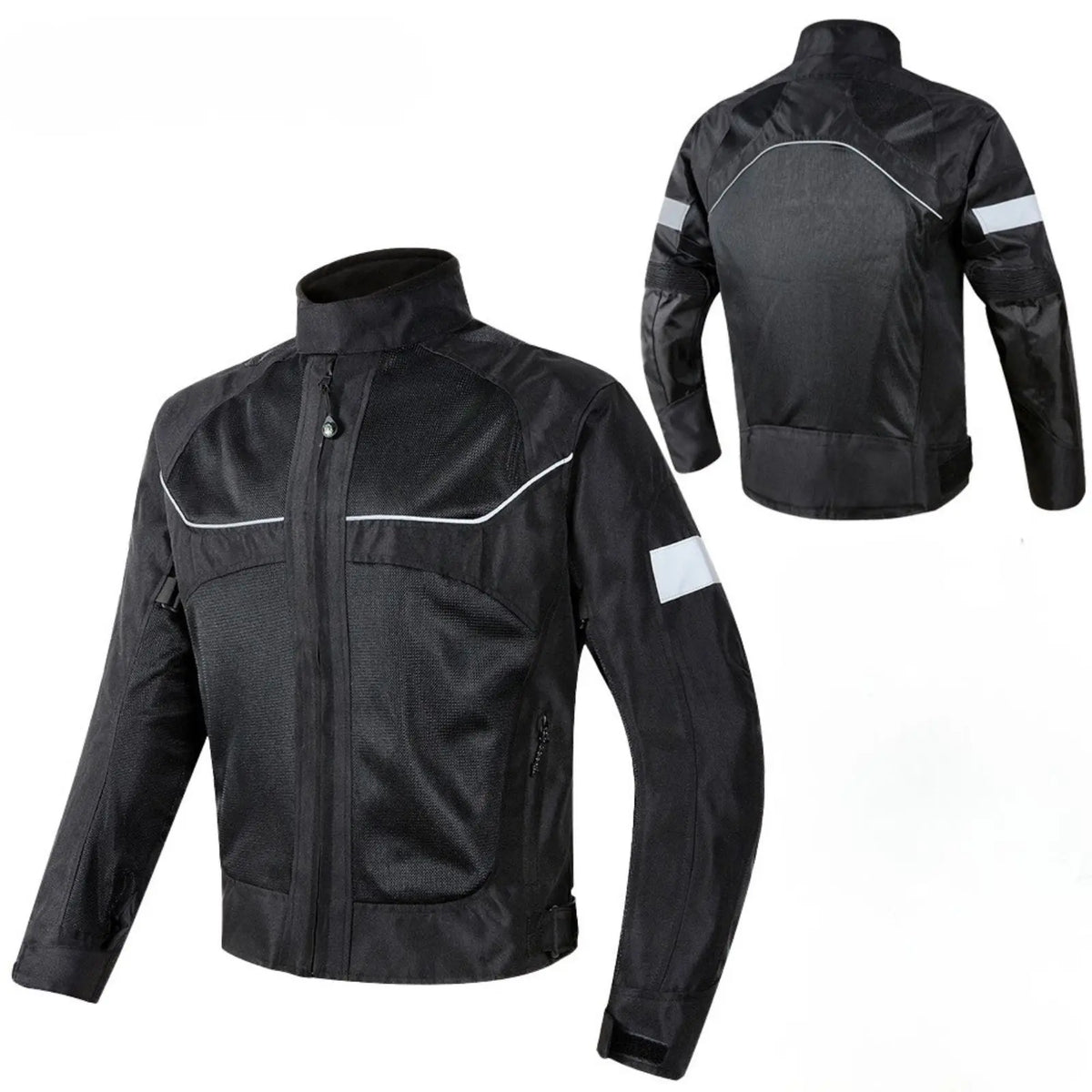 Black Summer Motorcycle Jacket | Approved + Back Protector