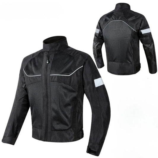 Black Summer Motorcycle Jacket | Approved + Back Protector